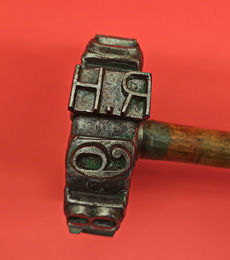 Antic Wood Log Marking Tool Hammer