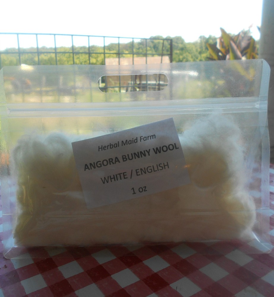 Plucked French Angora Rabbit Wool - WHITE