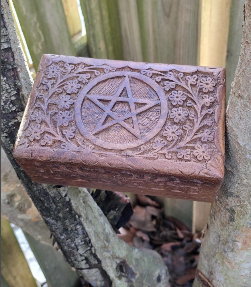 Pentagram Pentacle Wooden Handcrafted Box