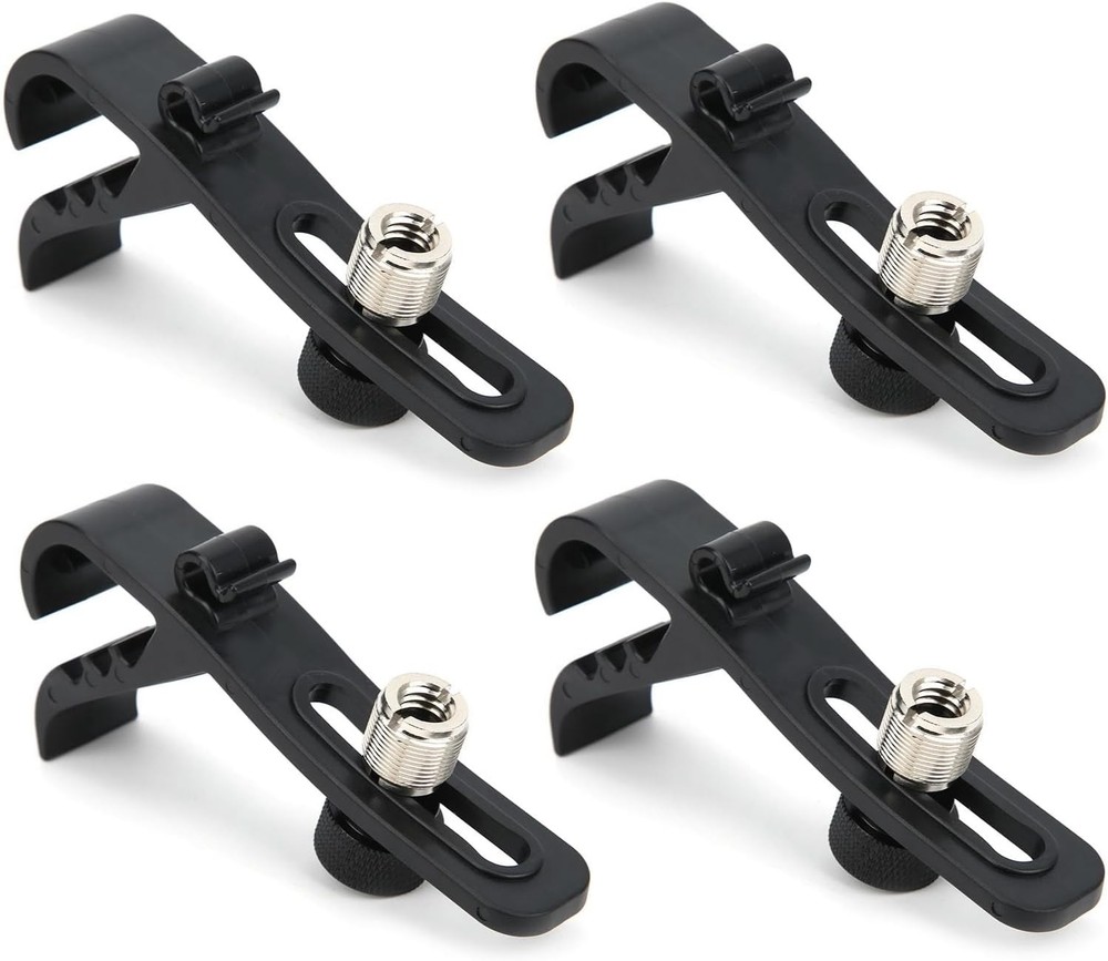 4Pcs Drum Microphone Clips, Adjustable Microphone Drum Mount, Shockproof Holder