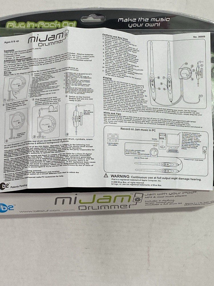 B2 MiJam Drummer Motion Activated iPod Electronic Drumstick Simulator