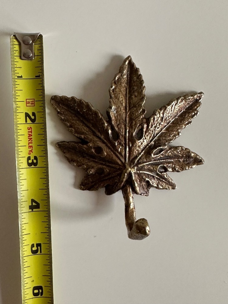 Key Holder Wall Mount Solid Brass Single Leaf Design Andrea by Sadek Maple