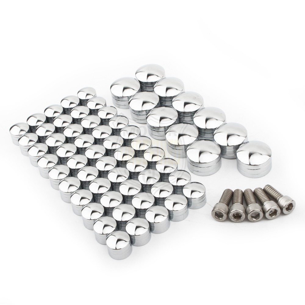 Chrome Engine Bolts Cover Caps Kit For Harley Softail
