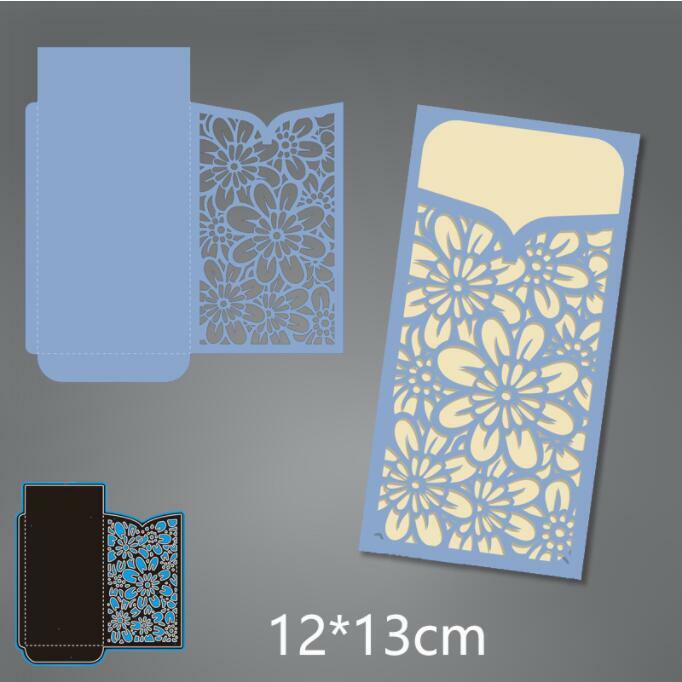 Openwork Flower Pattern Envelope Metal Cutting Dies Scrapbook Embossing Paper