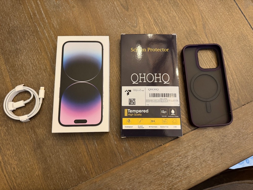 Apple iPhone 14 Pro Purple Box Bundle