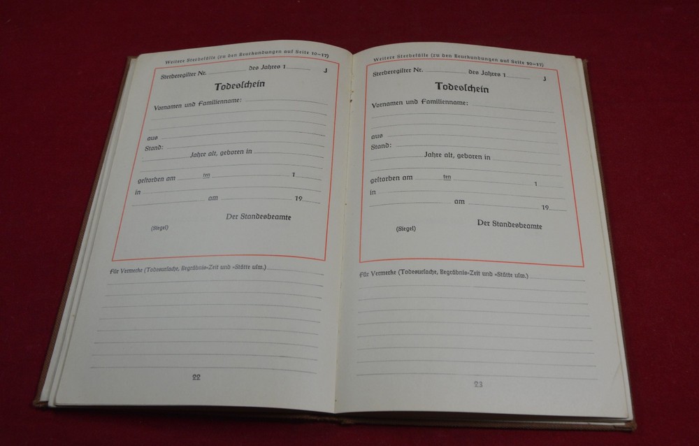 German WW2 Book Der AHNENPASS Proof Aryan certificate Document Original