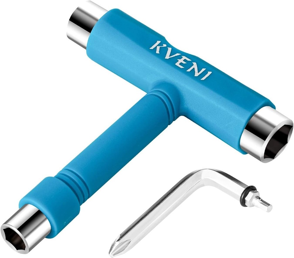 Compact Multi-Function Skate Tool with T-Key & Screwdriver - Ideal for Repairs