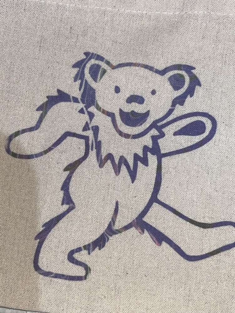 Handmade Grateful Dead Dancing Bear Canvas Bag