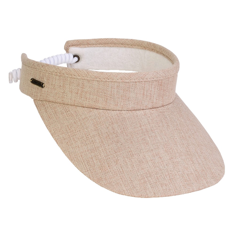PICKLEBALL MARKETPLACE - Women's Adj Visor – " Solid Beige" - Visor w/ Coil