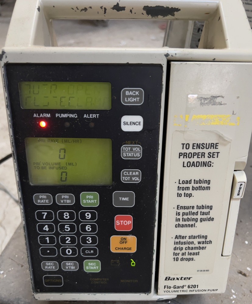 Baxter Flo-gard 6201 Infusion IV Fluid Pump Working
