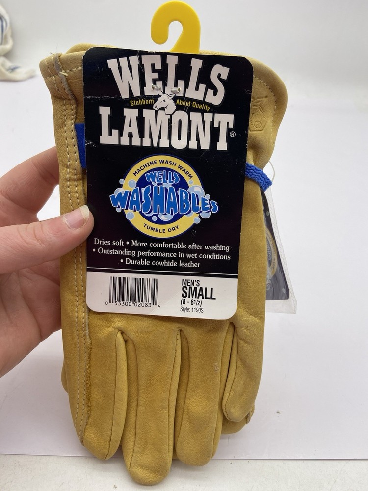 Wells Lamont 1190S Saddletan Leather Pull String Men's Driver Gloves Small