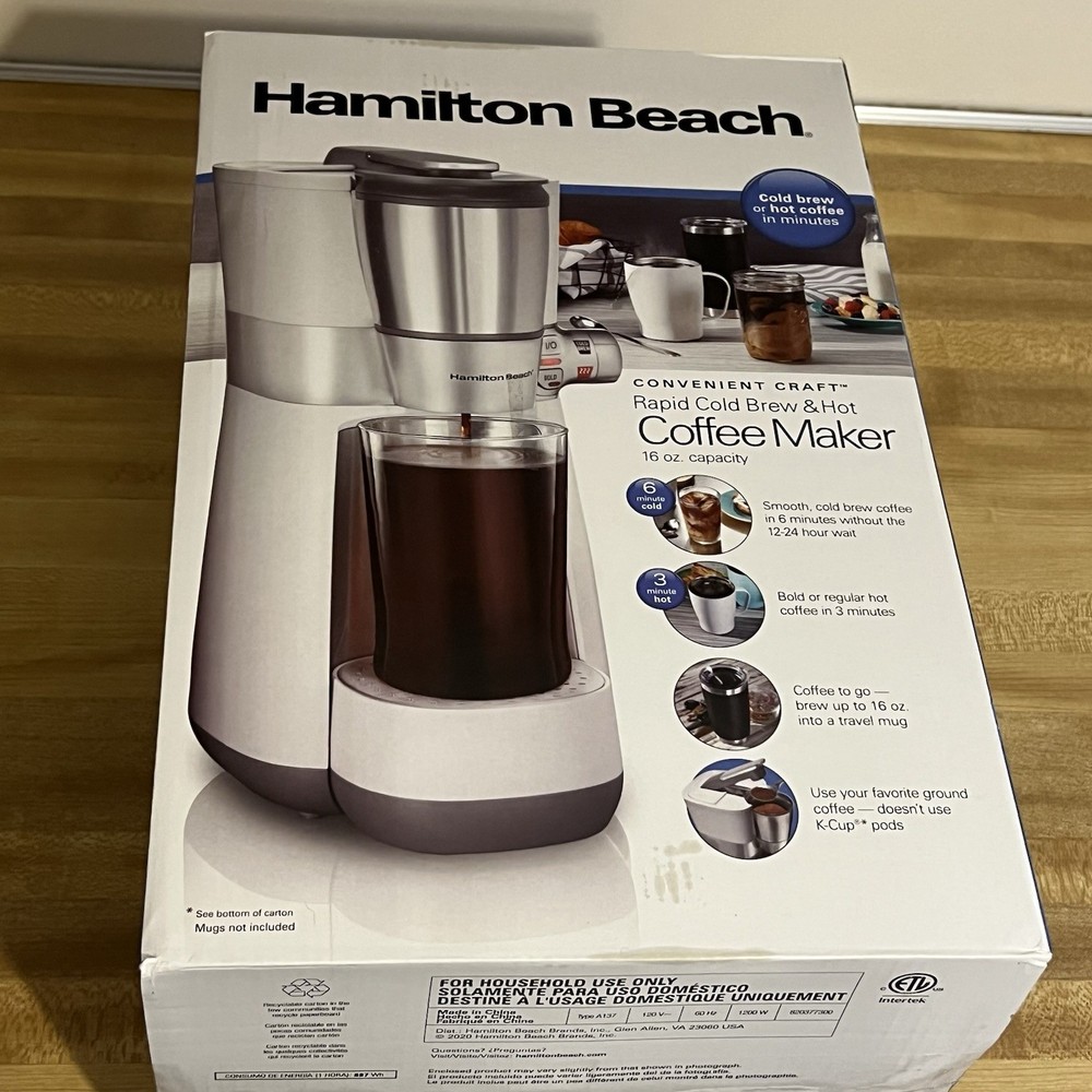 Hamilton Beach Convenient Craft Coffee Maker Cold Brew Hot Single Serve Open Box