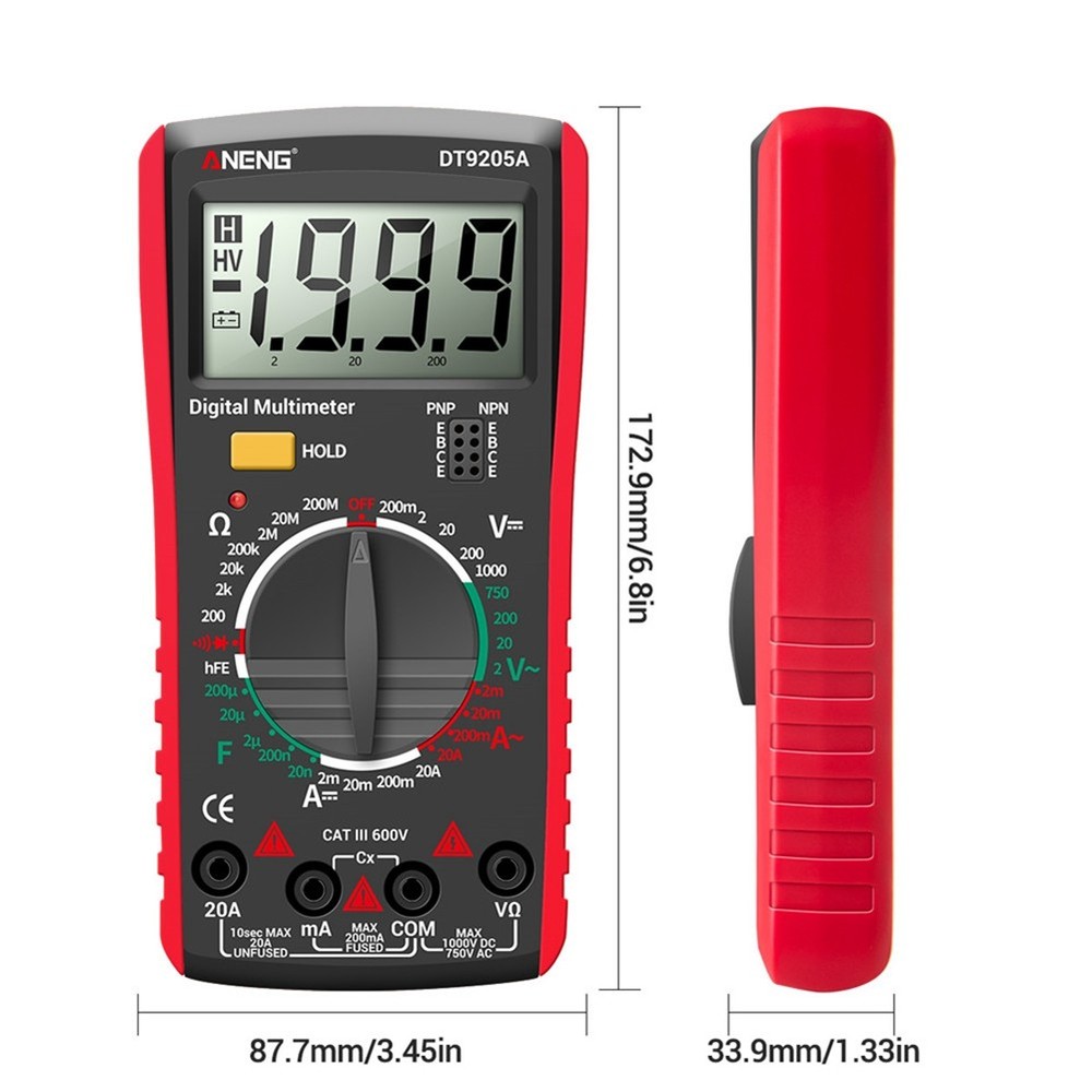 DT9205A Digital Multimeter Transistor Tester Electrical NCV Test8110