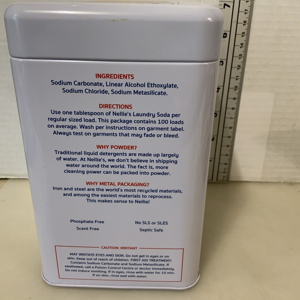Nellie's Laundry Soda Storage Tin Empty