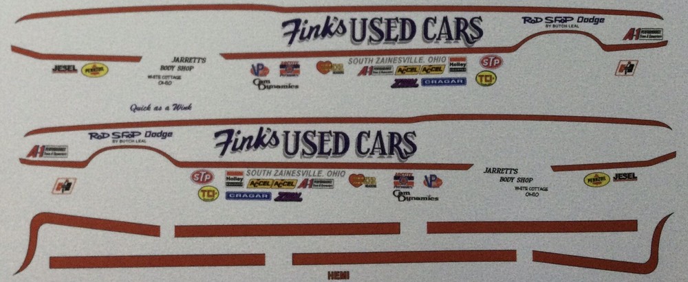 Decals - Carroll Fink ‘68 Hemi Dart. Very Nice!