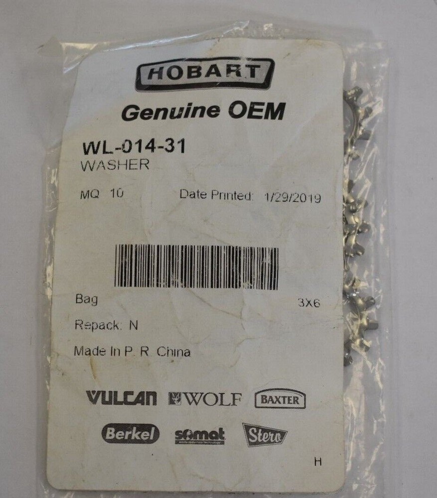 Hobart WL-014-31 Washer Genuine OEM Bulk 10 Pack