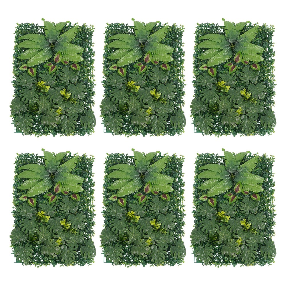 6pcs Artificial Greenery Wall Backdrop Decor Privacy Hedge Grass Fence Panels
