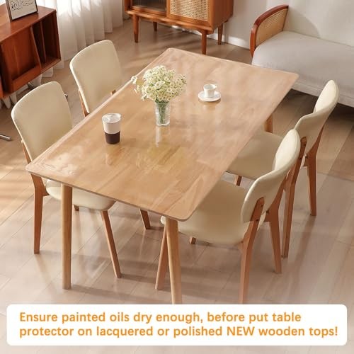 Clear Plastic Dining Table Protector 48" x 22" New Clear Dining Table Protector