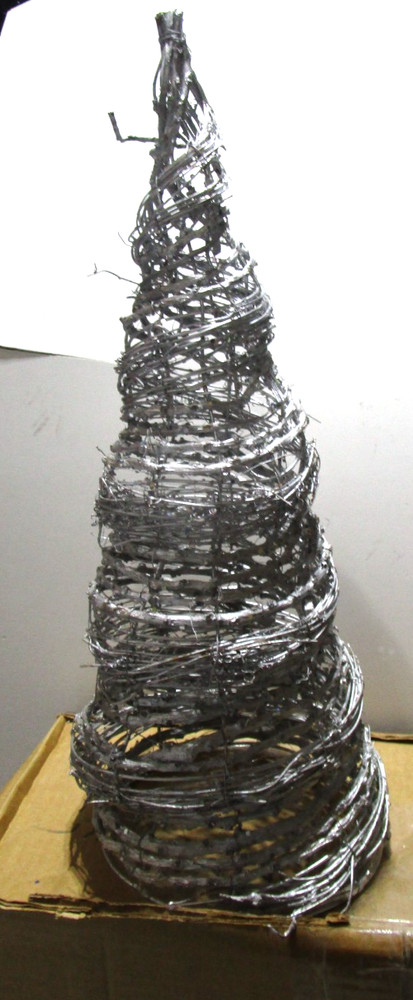 2 Christmas Tree Shop silver grapevine trees 7 1/2" tall New