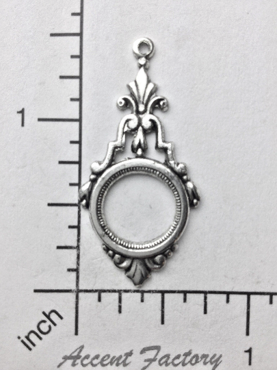 26544 2 Pc Matte Silver Oxidized Victorian Dangle Jewelry Finding