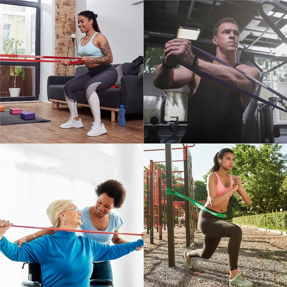 Resistance Bands, Set of 5 Pull Up Bands, Pull Up Assistance Bands, Exercise ...