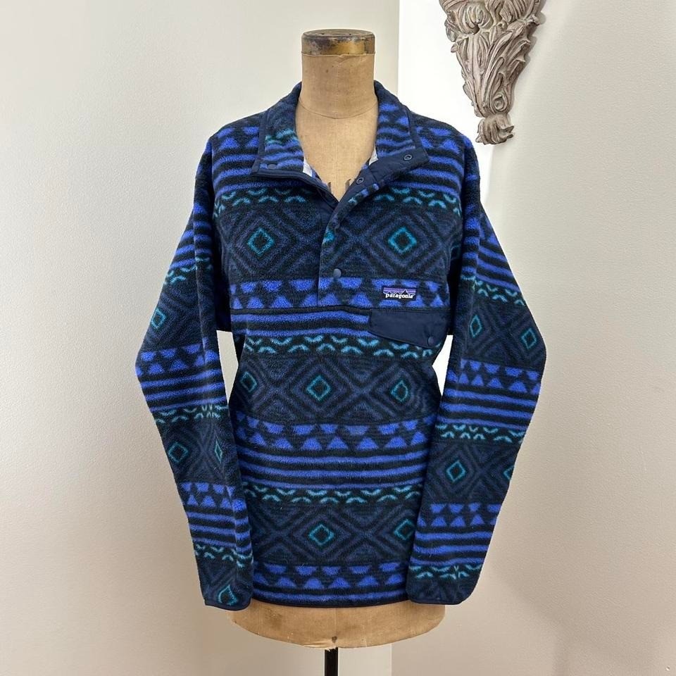 Patagonia Synchilla Fall 2016 Aztec print fleece pullover T snap medium