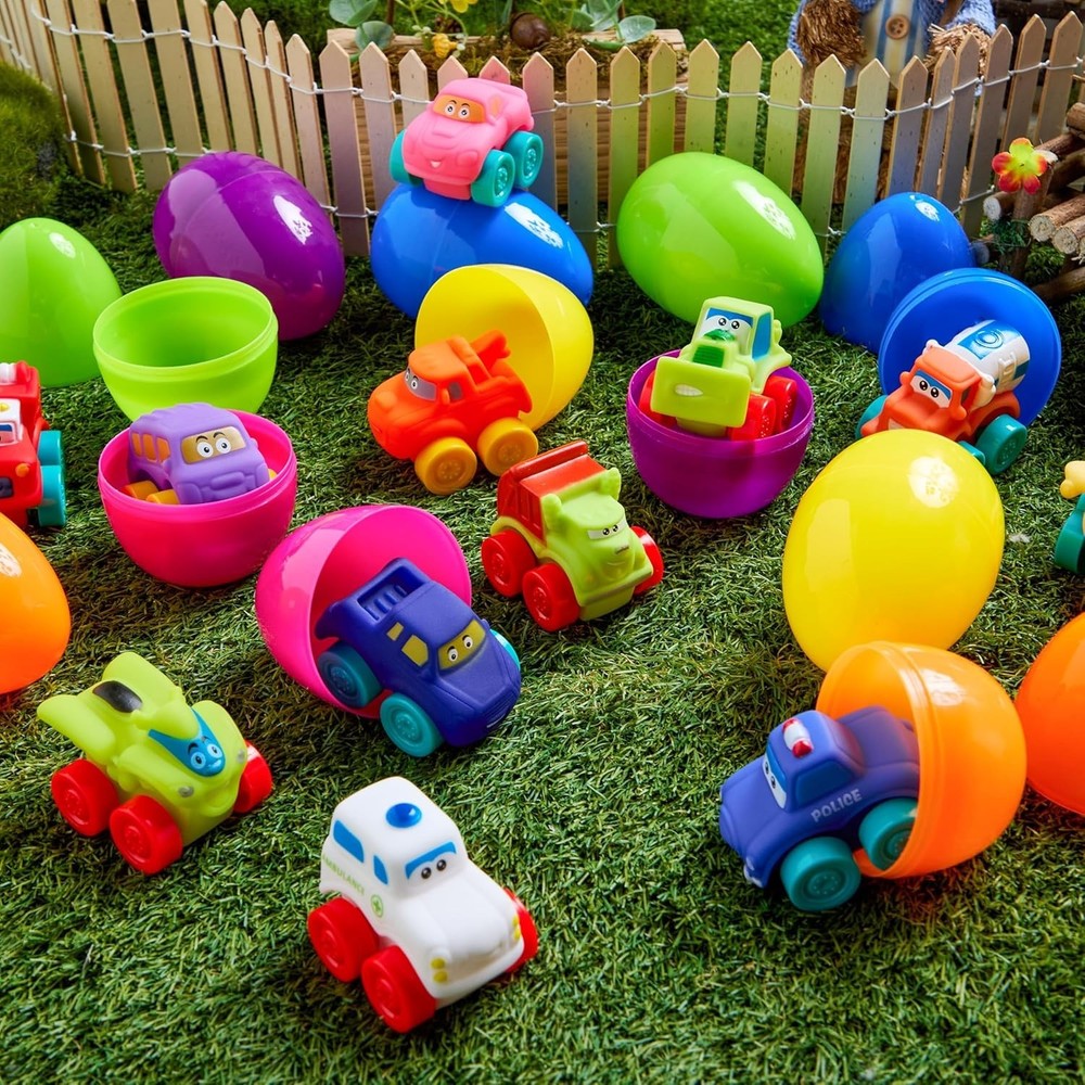 Easter Egg Hunt Prizes - Rubber Car Filled Eggs