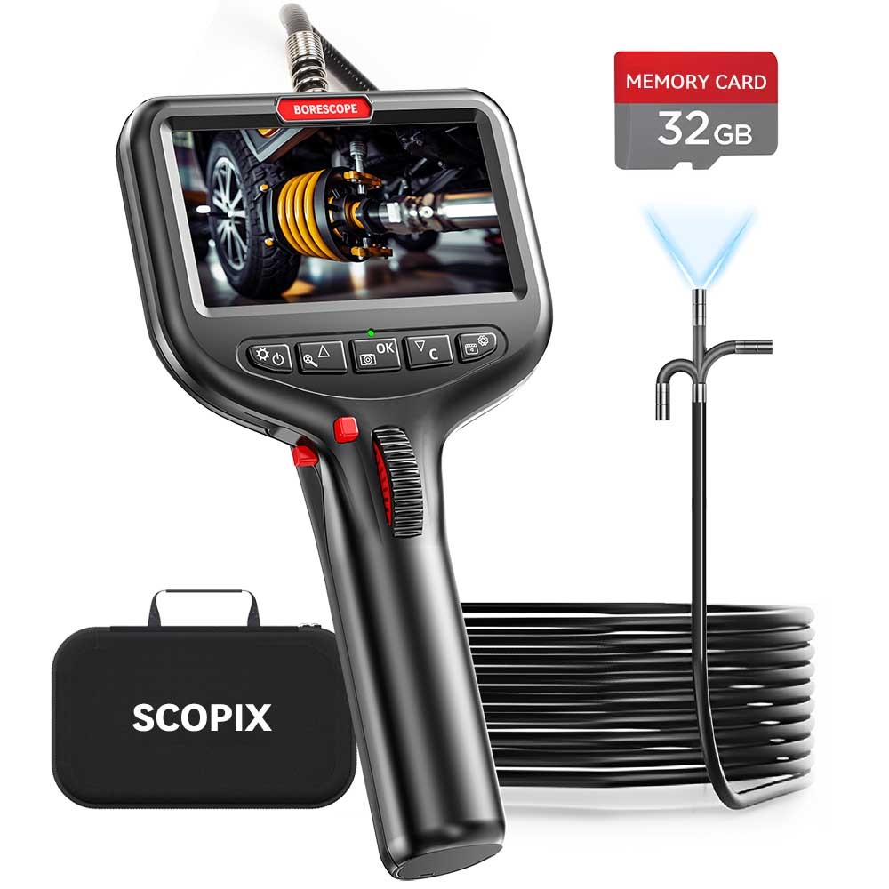 10ft Flexible Cable 360° 2Way Articulating Borescope Endoscope Inspection Camera