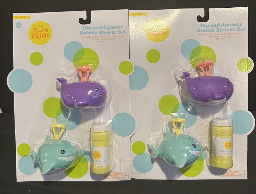 (Lot of 2) SUN SQUAD DIP-AND-SQUEEZE BUBBLE BLOWER SET, Bubbles.