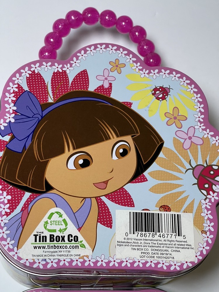 2012 Dora The Explorer Tin Box Co. w Handle Collectible Case