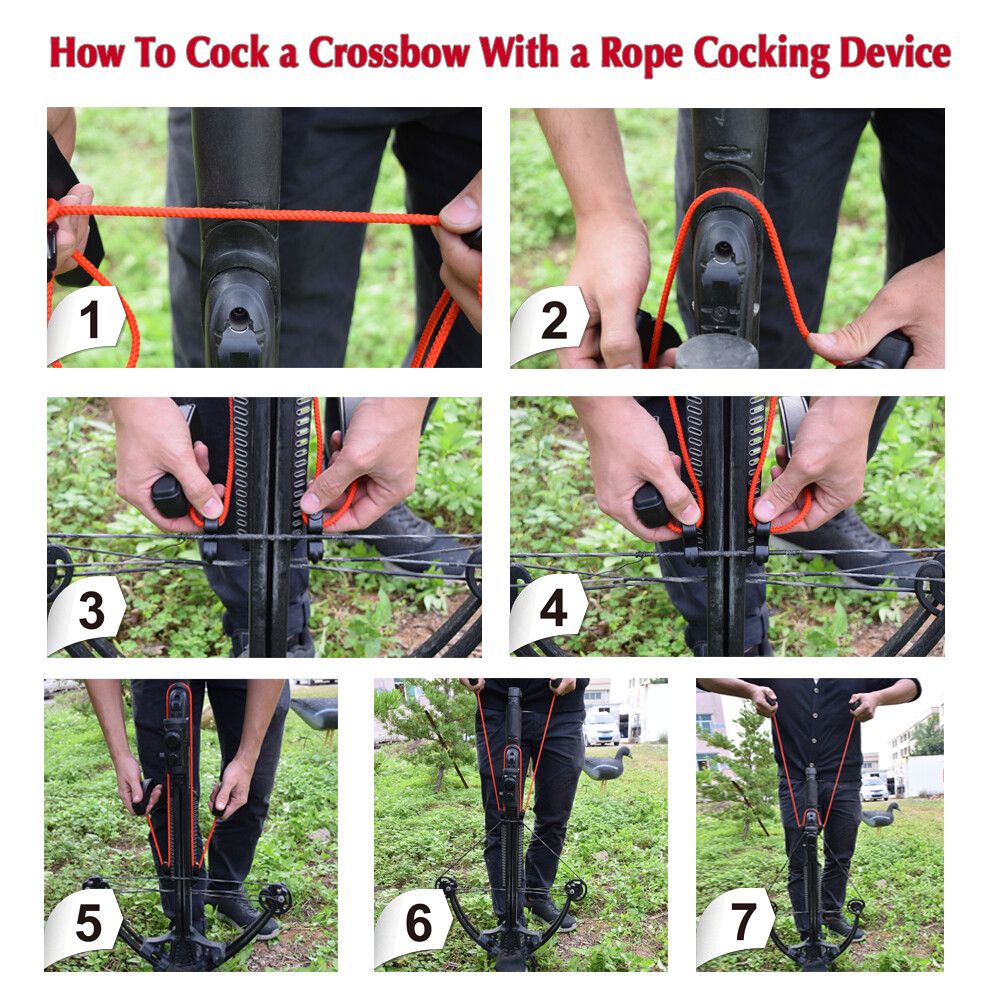 1X Archery Crossbow Rope Cocking Device String Aid Cocker Crossbow Shooting