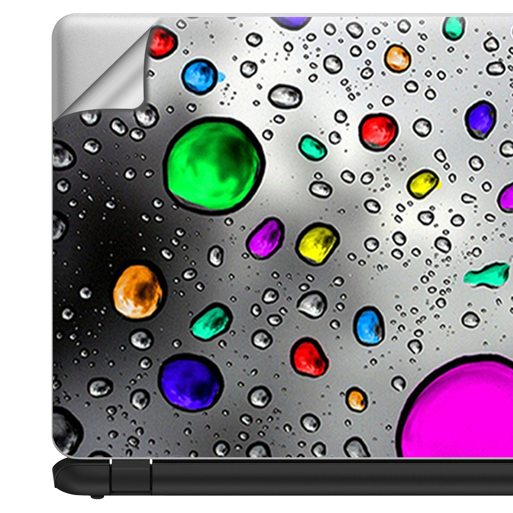 Universal Laptop Skins wrap for 15" - colored rain drops 3d effect