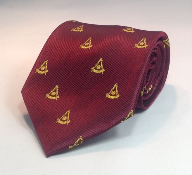 Past Master NO Square Woven Necktie - Maroon (PMNS-NT-M)
