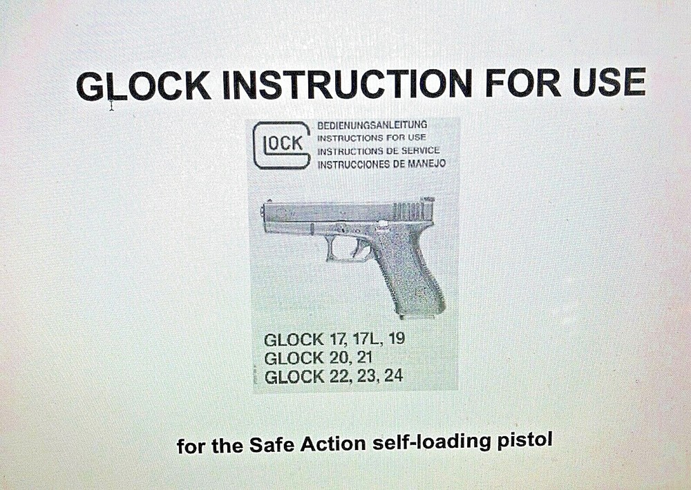 GLOCK PISTOL HANDGUN OWNERS OPERATORS USERS MANUALS SEE DROP DOWN MENU FOR MORE