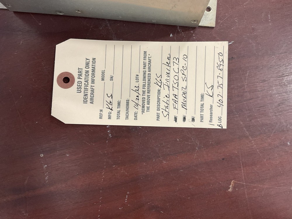 KGS Static Inverter FAA TSO C73