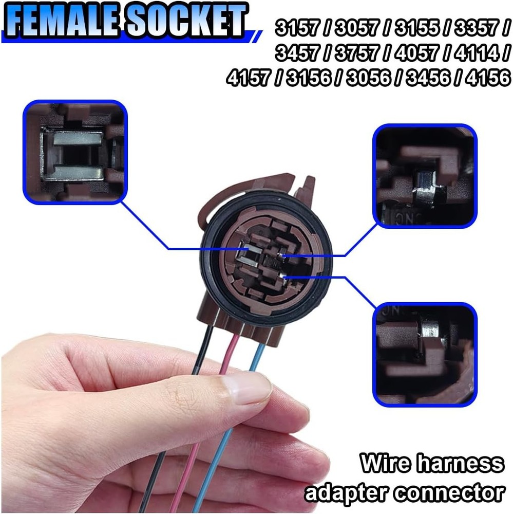 4PCS Pre-Wired Harness Sockets, LED Bulbs Socket Adapter Pigtail 4Pack