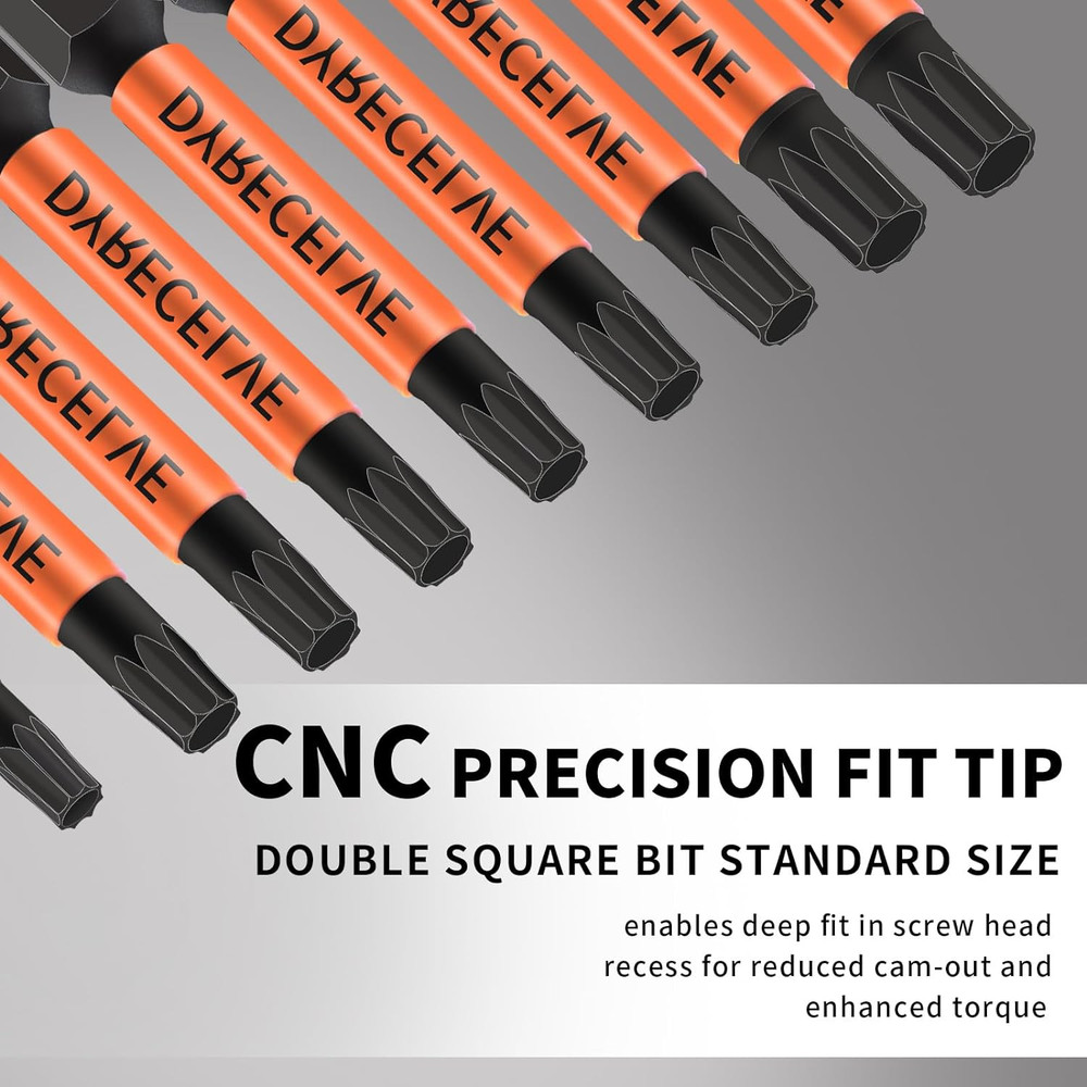 Professional 10-Pack 8 Point Torx Star & Double Square Bit Set - Premium S2 Allo