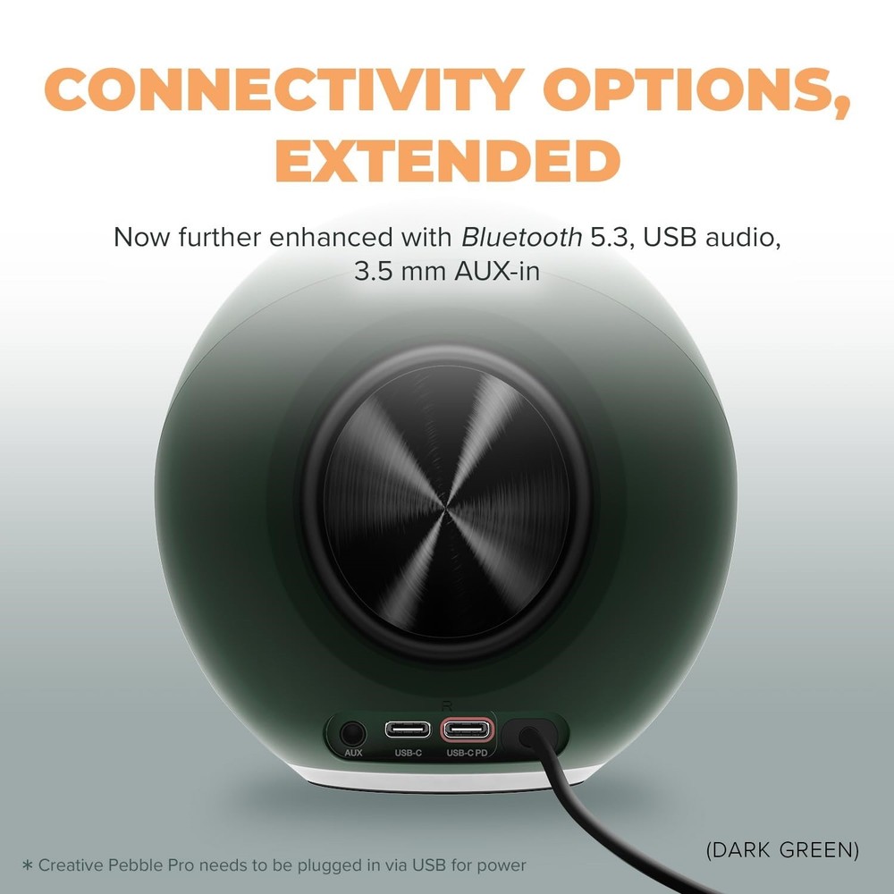 Creative Pebble Pro 2.0 Bluetooth Speaker System 10 W RMS Black