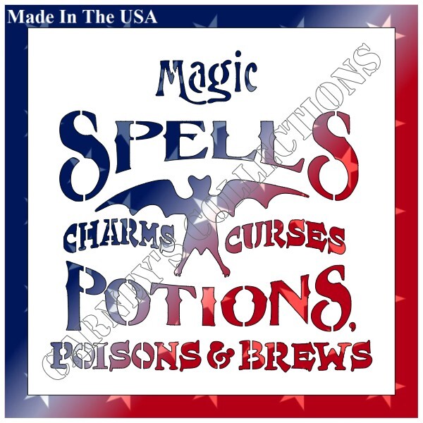 8"x8" Clear Plastic Stencil - Spells &Potions (SAA161)*****