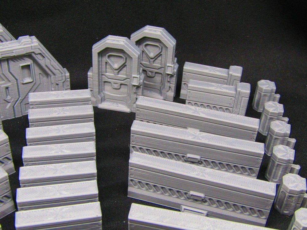 60pc DungeonSticks Sci Fi Map Building Wall Tile Set Scenery Terrain 3D Printed