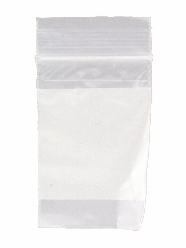 Ziptop 2x3 White Block Re-closeable Poly Bags, 2 mil 100 pack