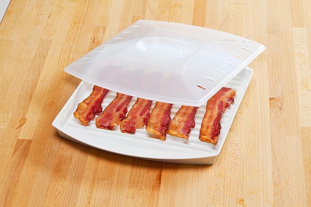 Progressive Prep Solutions PS-66LID Microwave Bacon Grill with Cover