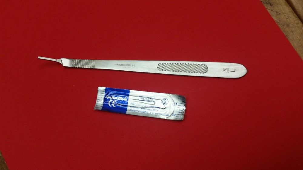 PREMIUM GRADE SCALPEL HANDLE ANGLED  #3 LONG + 10 EACH #10 SURGICAL BLADE