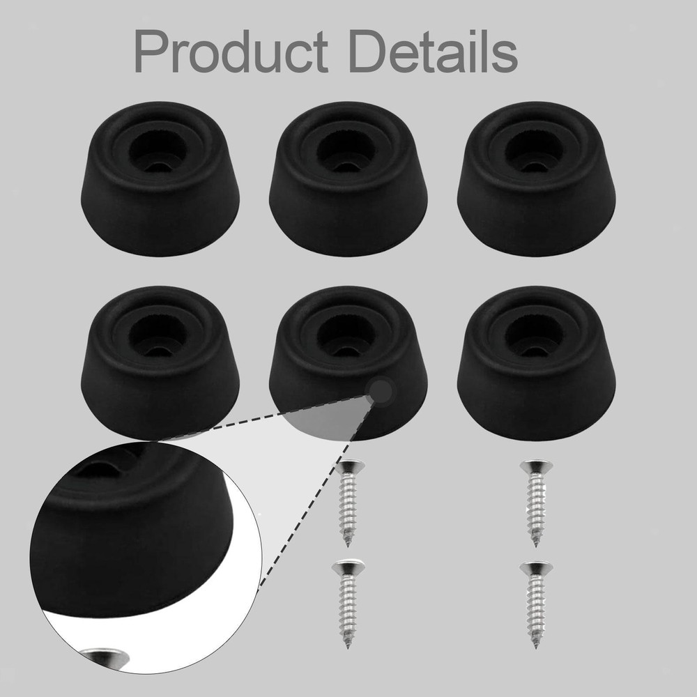 6 Pieces Billiard Cue Bottom Plug Multifunctional Protector with Screw Black