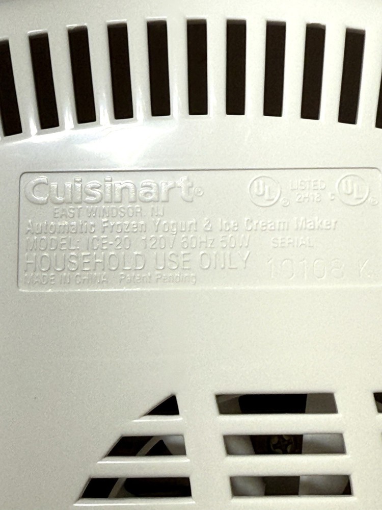 Cuisinart ICE-20 Motor Base - Replacement Part - Ice Cream Maker - Tested