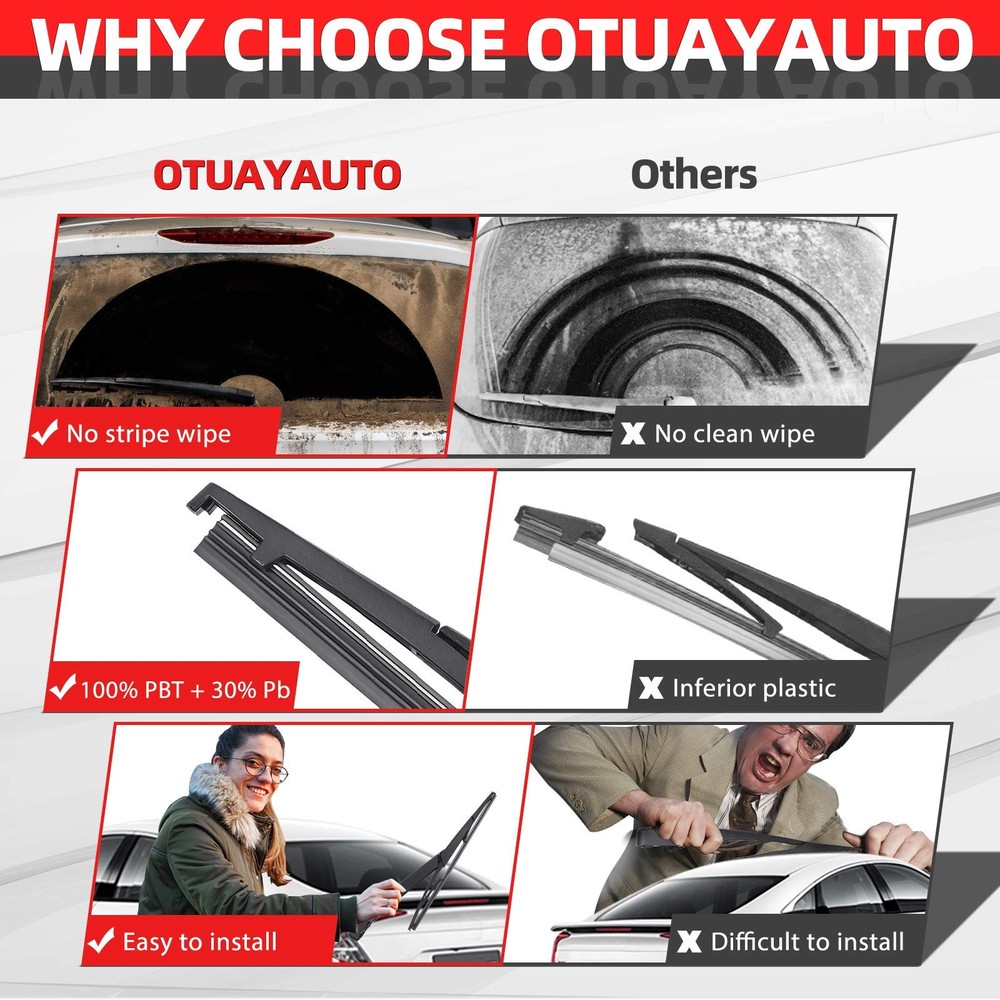 Replacement for Honda Pilot 2009-2015 Rear Windshield Wiper Arm Blade Set