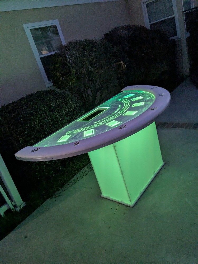LED Blackjack Table - Casino Style illuminated Gaming Table
