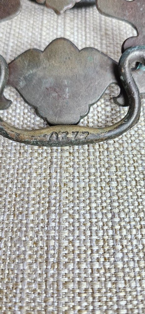 Vintage Chippendale Batwing Drawer Pulls Set 11 Brass 2 Sizes