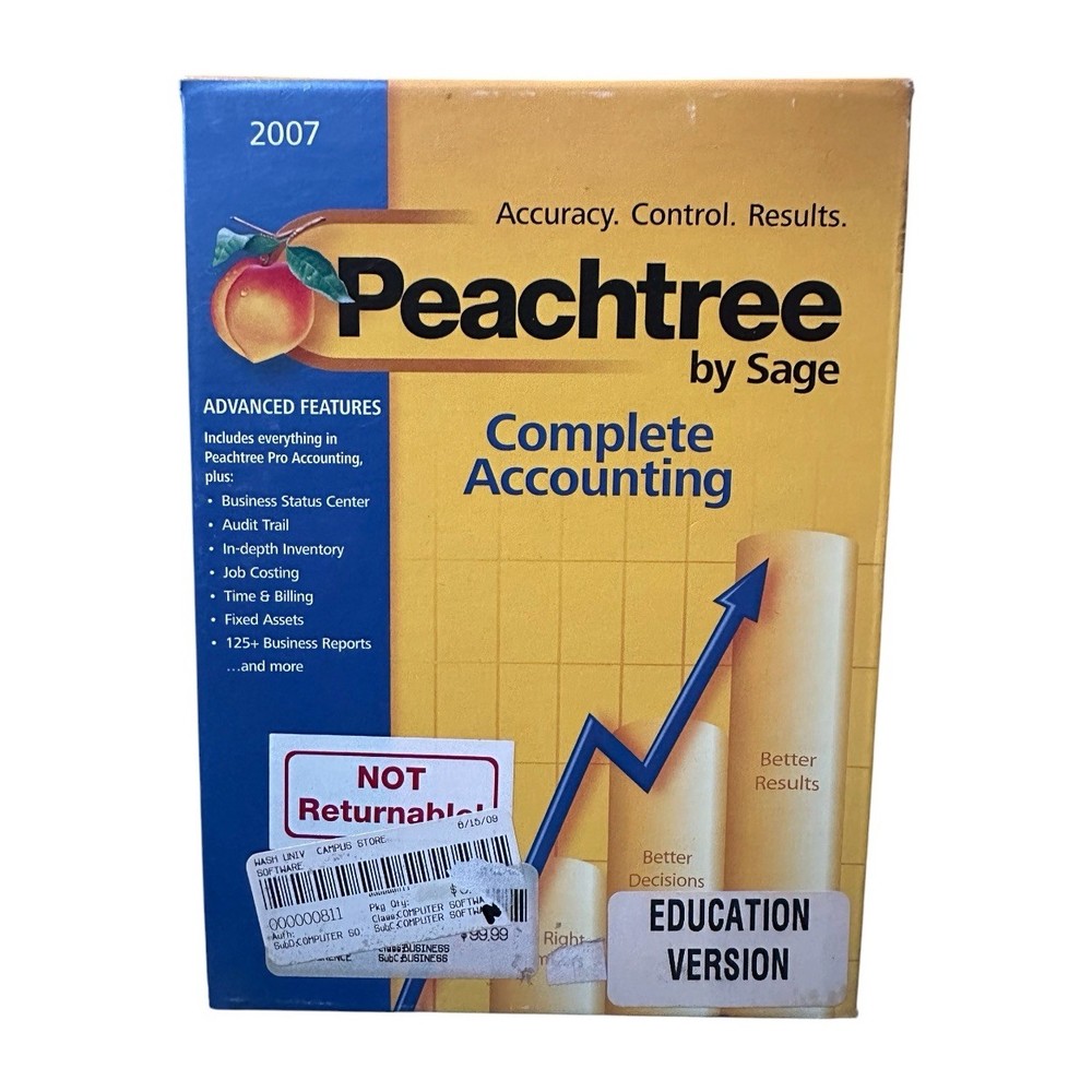 Peachtree Complete Accounting 2007 Sage Sealed Education Version PC