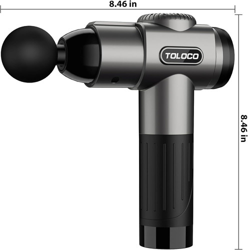 TOLOCO Massage Gun, Deep Tissue Back for Athletes Pain Grey